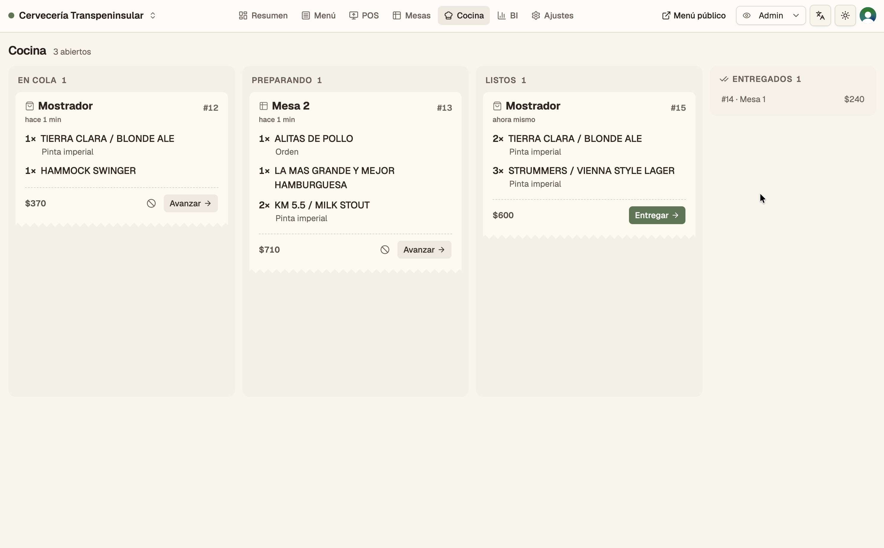Comanda — real-time ordering and kitchen system for restaurants (3/3)