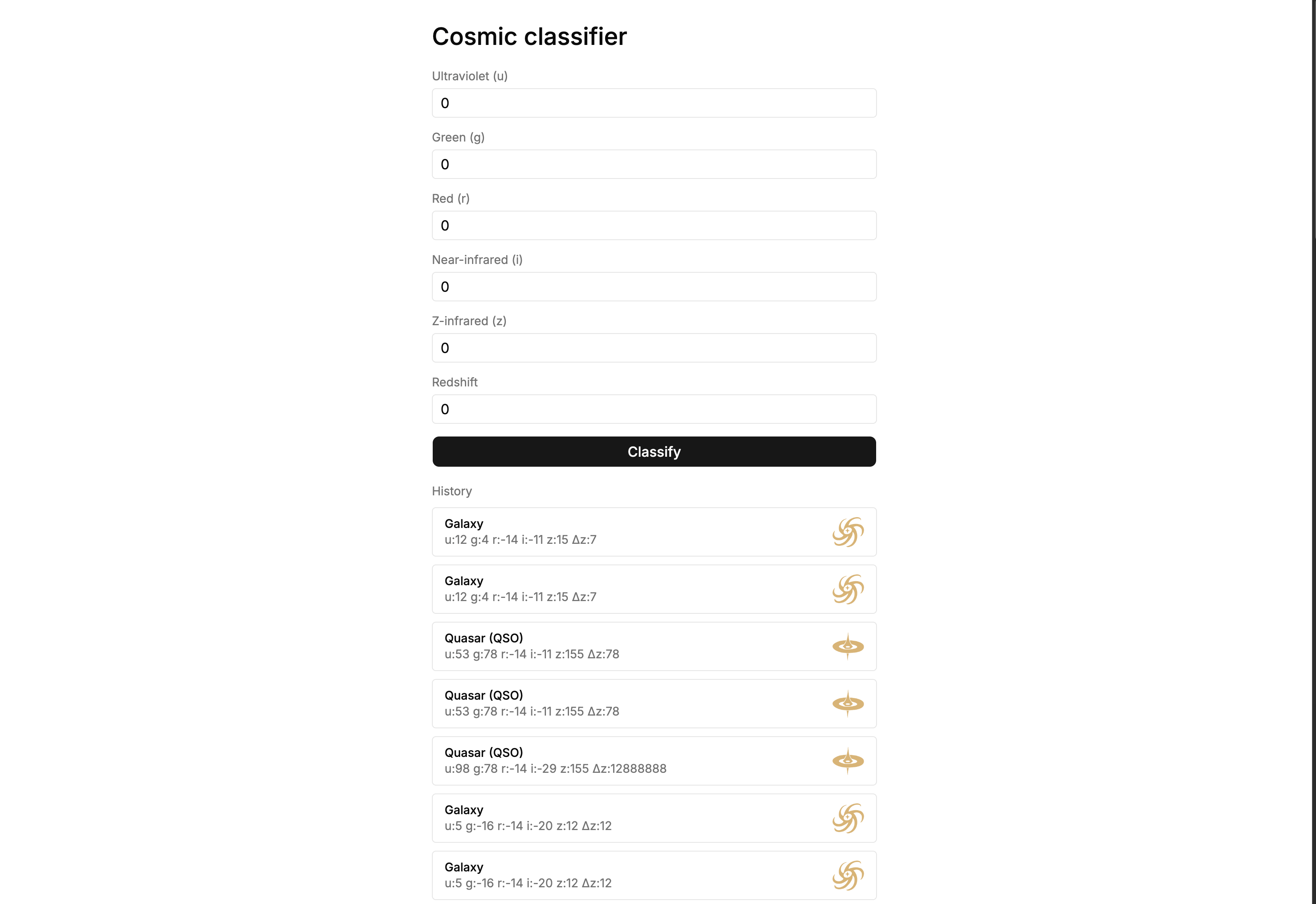 Cosmic Classifier — celestial object classification