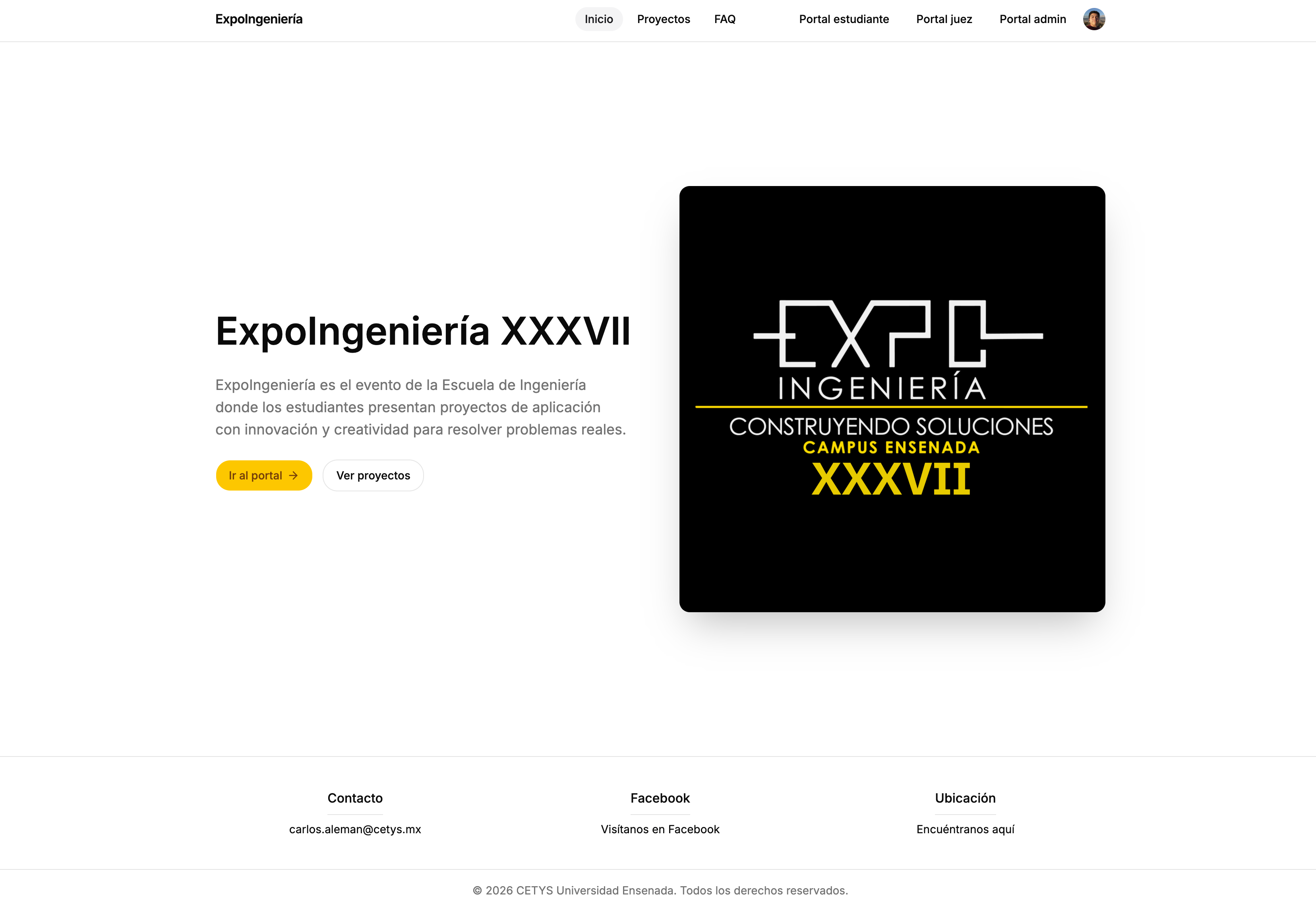 Expoingenieria platform — real-time leaderboard